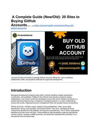 The Complete Guide (New_Old)_ 20 Sites to Buying GitHub Accounts… . | DOCX