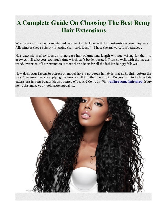 A Complete Guide On Choosing The Best Remy Hair Extensions