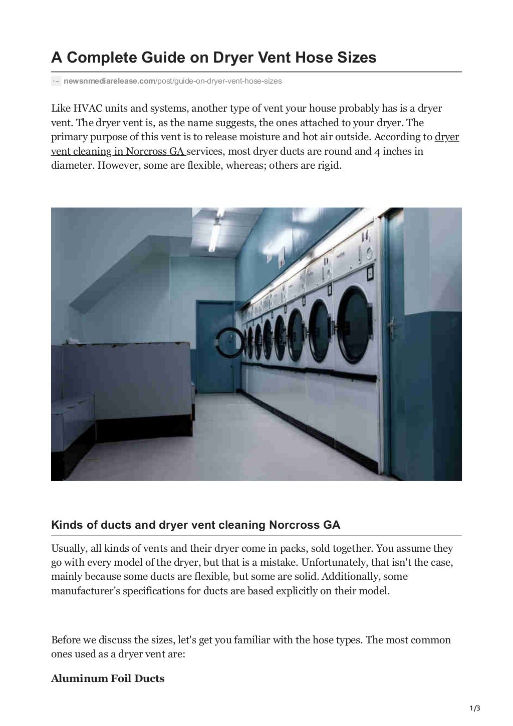 A complete guide on dryer vent hose sizes