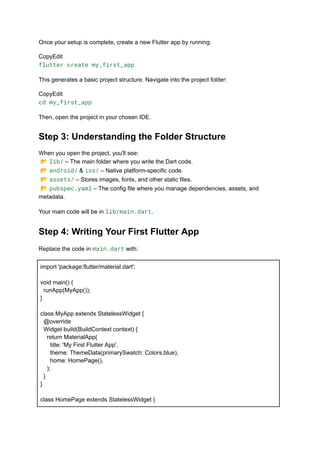 A Complete Guide to Building Your First App with Flutter | PDF