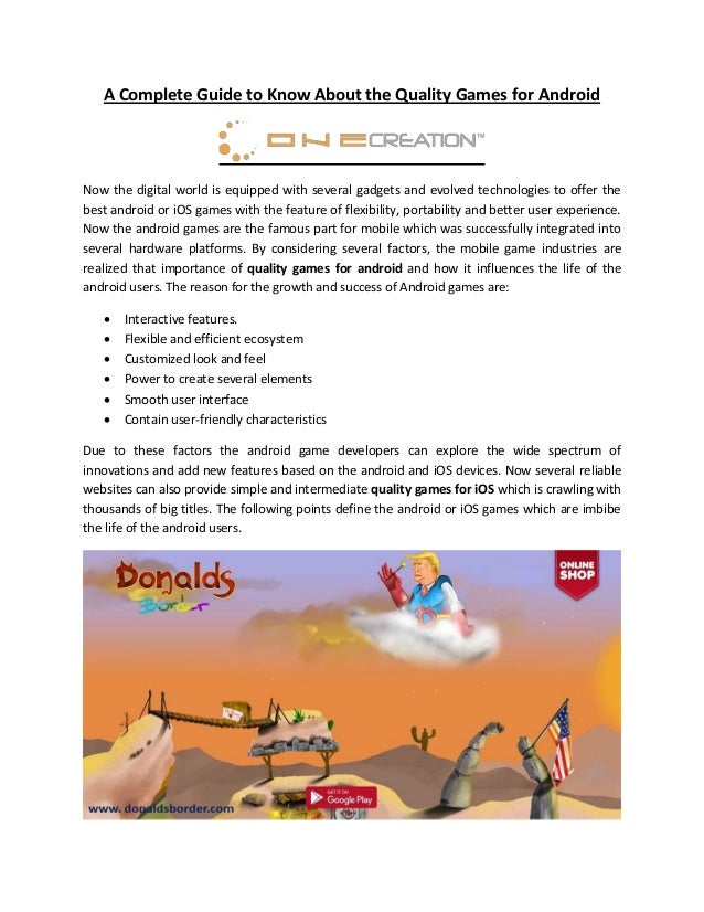 A complete guide to know about the quality games for android