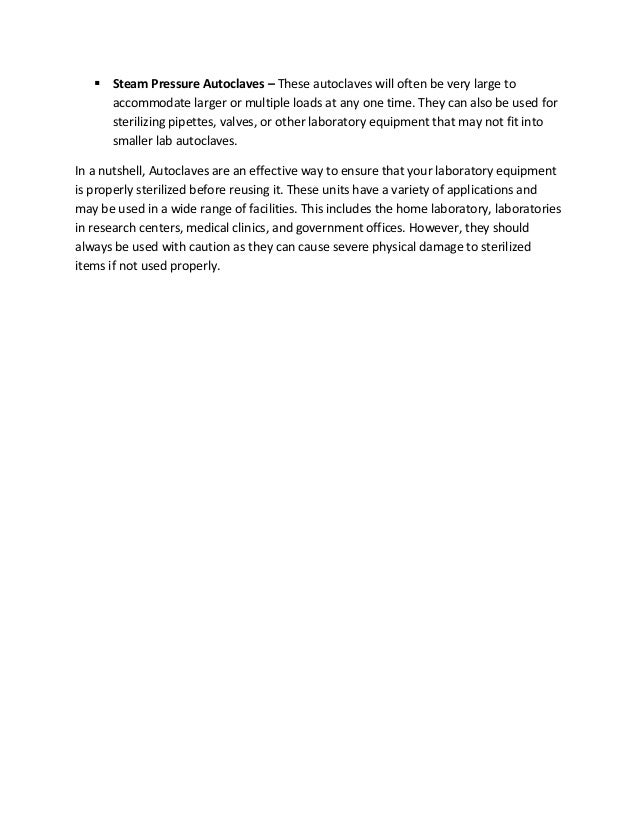 A complete guide to laboratory autoclaves and its uses