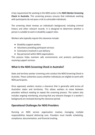 Ndis Checklist.pdf NDIS Providers, Registration & Management Guide | PDF