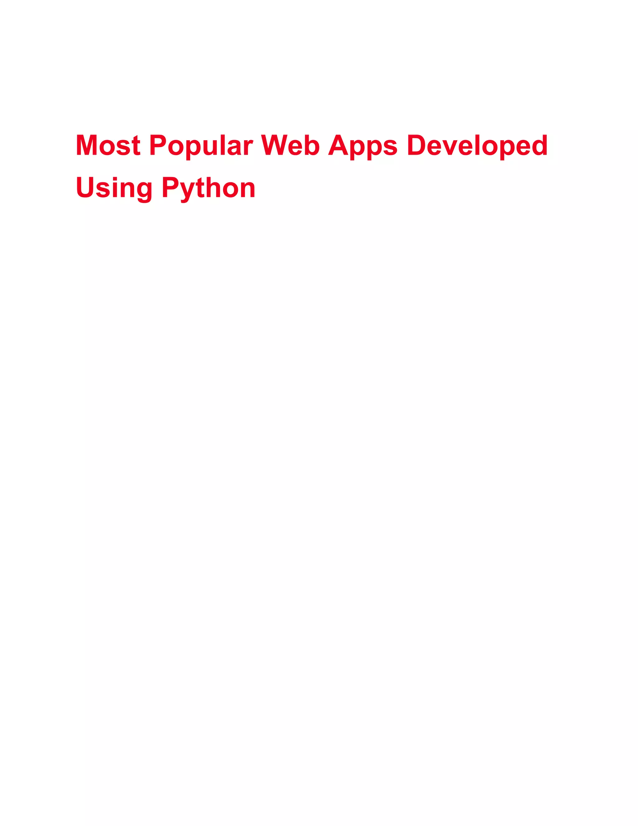 A Complete Guide to Python Web Development | PDF | Web Development ...