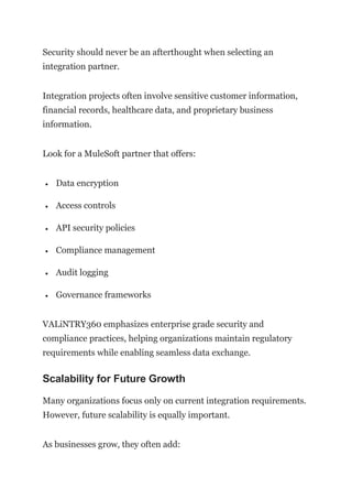 A Complete Guide to Selecting the Best MuleSoft Integration Company | PDF