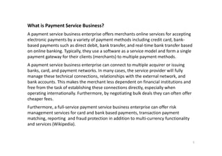 A Complete Model of the Payment Service Business | PDF