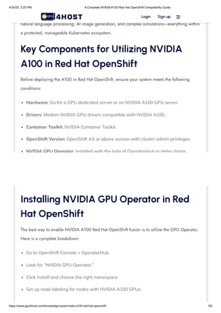 A Complete NVIDIA A100 Red Hat OpenShift Compatibility Guide.pdf