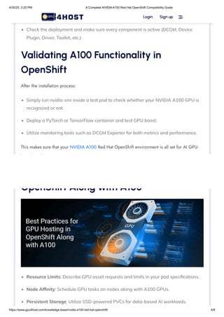 A Complete NVIDIA A100 Red Hat OpenShift Compatibility Guide.pdf