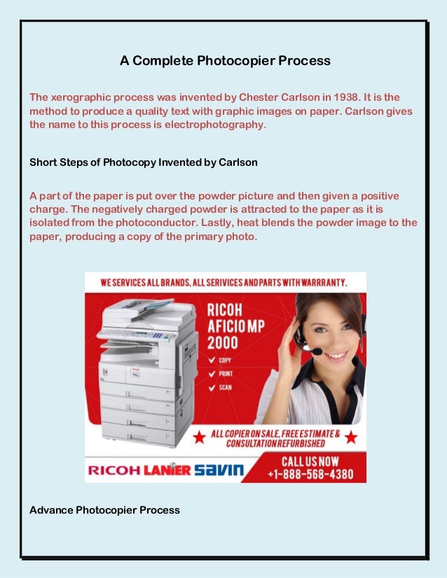 A Complete Photocopier Process