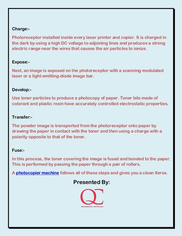A Complete Photocopier Process