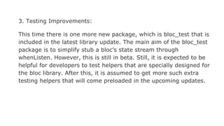 Library Stub A comprehensive guide for flutter bloc library v1.0.0 | PPTX