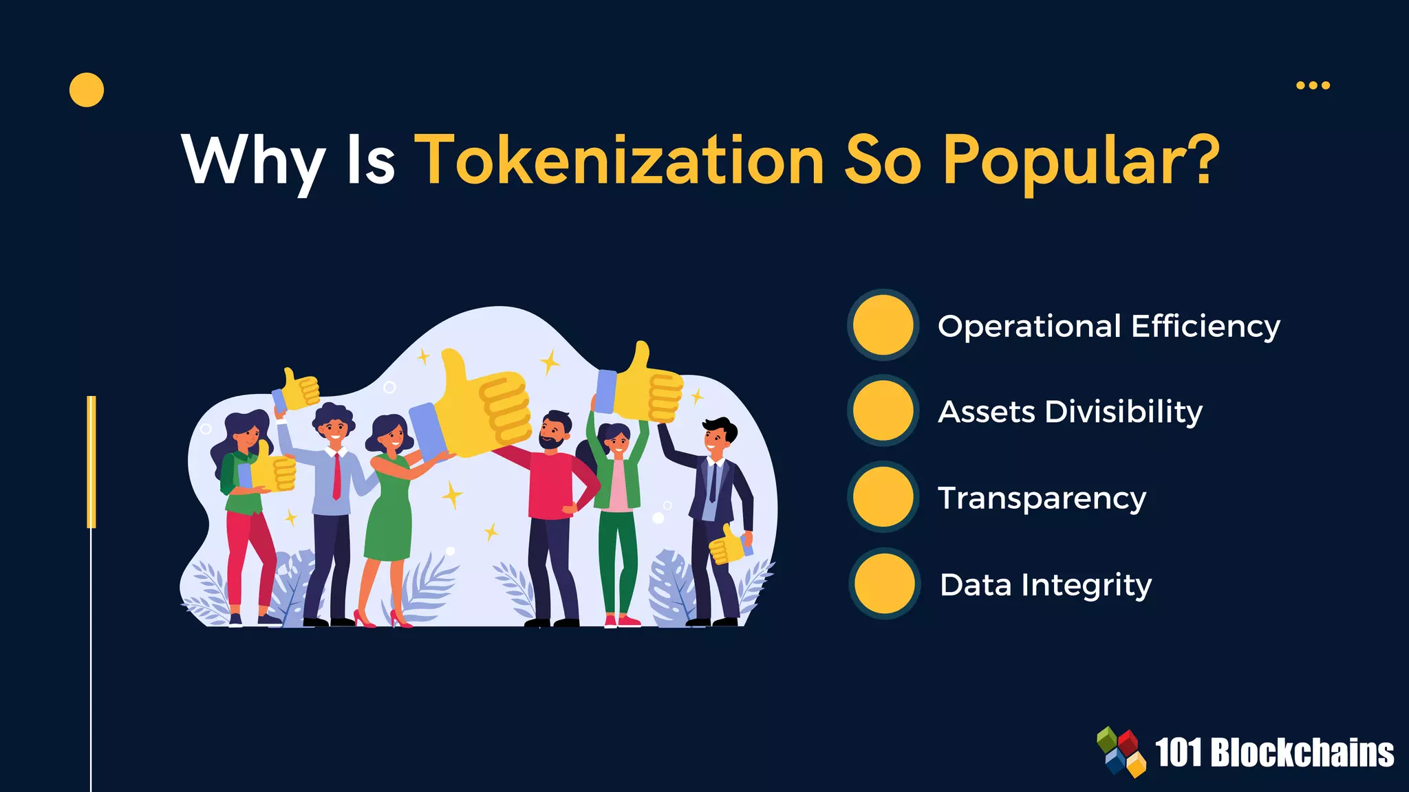 Why Is Tokenization So Popular?
Operational Efficiency
Assets Divisibility
Transparency
Data Integrity
 