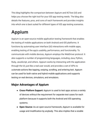 A Comprehensive Guide to Choosing Between Appium and XCTest (UI) for ...