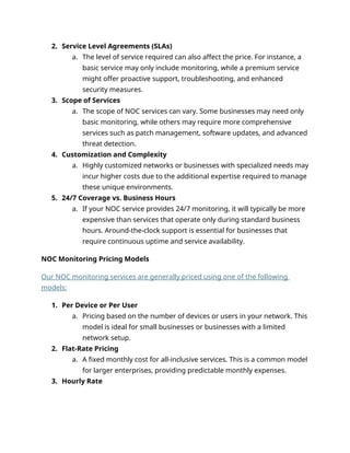 A Comprehensive Guide to Costs and Value with NOC Monitoring Services ...