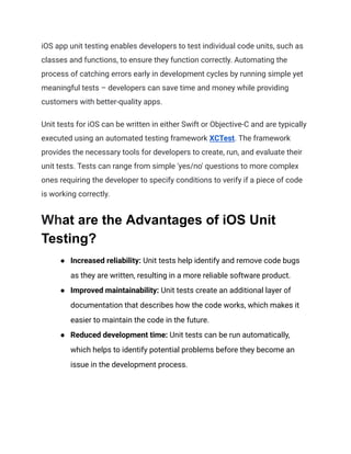 A Comprehensive Guide to Efficiently Writing and Implementing iOS Unit ...
