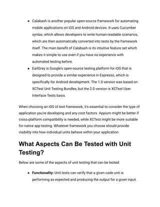 A Comprehensive Guide to Efficiently Writing and Implementing iOS Unit ...