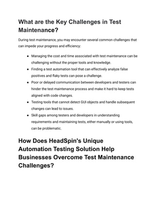 A Comprehensive Guide to Efficient Test Automation Maintenance | PDF