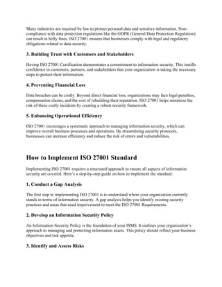 A Comprehensive Guide to ISO 27001 Standard for Information Security | DOCX