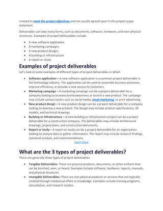 A Comprehensive Guide to Project Deliverables- Examples and In-Depth ...
