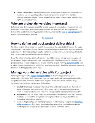 A Comprehensive Guide to Project Deliverables- Examples and In-Depth ...