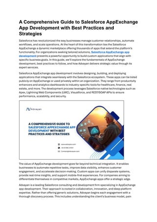 A Comprehensive Guide to Salesforce AppExchange App Development with ...