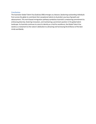A Comprehensive Guide to the Australian Global Talent Visa (Subclass ...