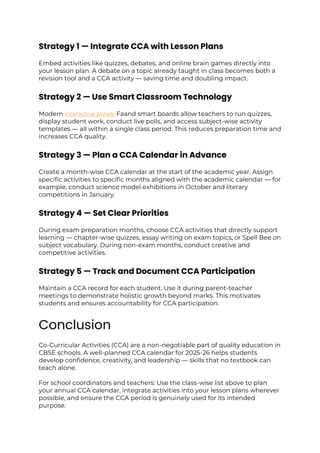 Comprehensive Guide to CBSE Co-Curricular Activities 2026 | PDF