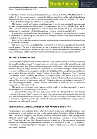 A Comprehensive Literature Review On Construction Project Risk Analysis ...