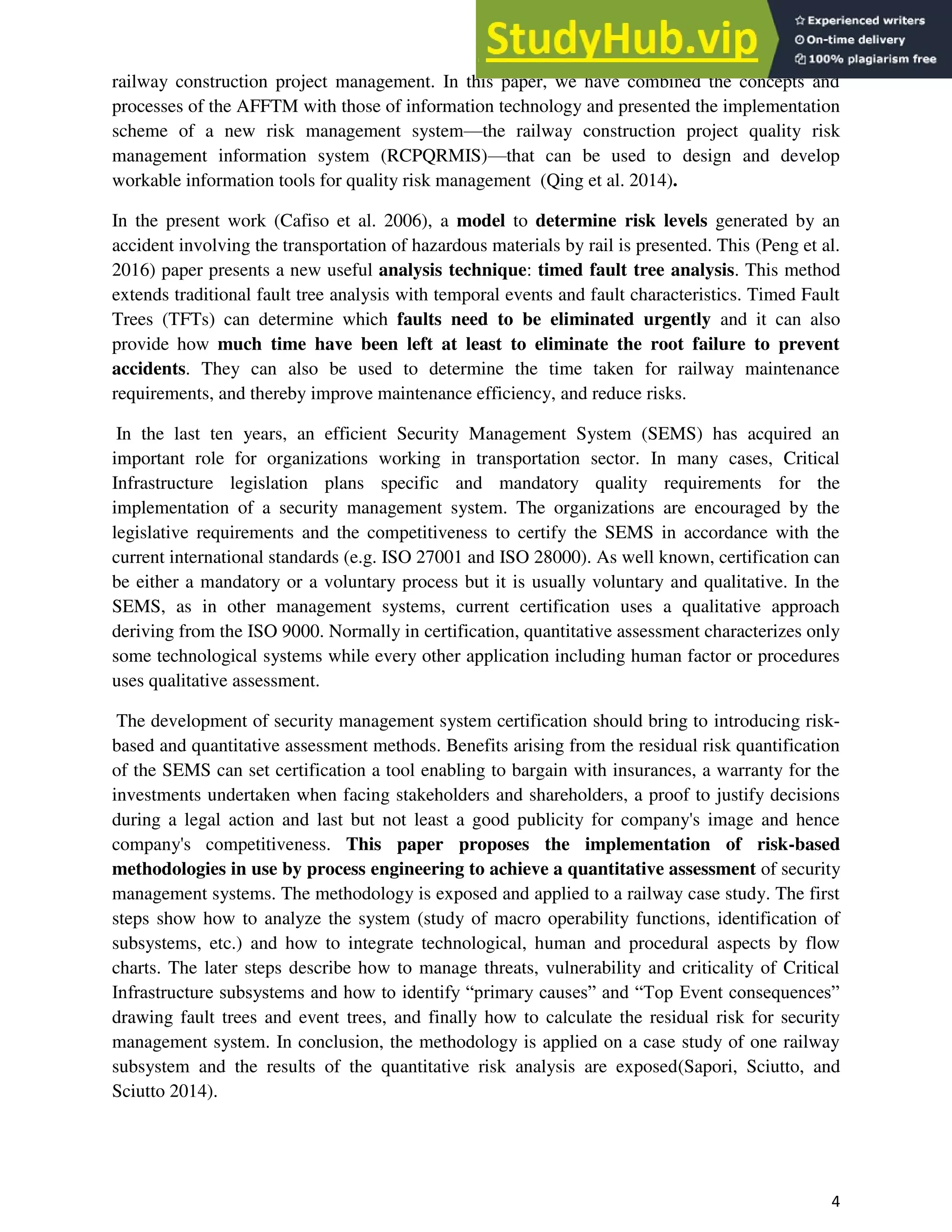 A Comprehensive Literature Review On Transportation System Risk ...