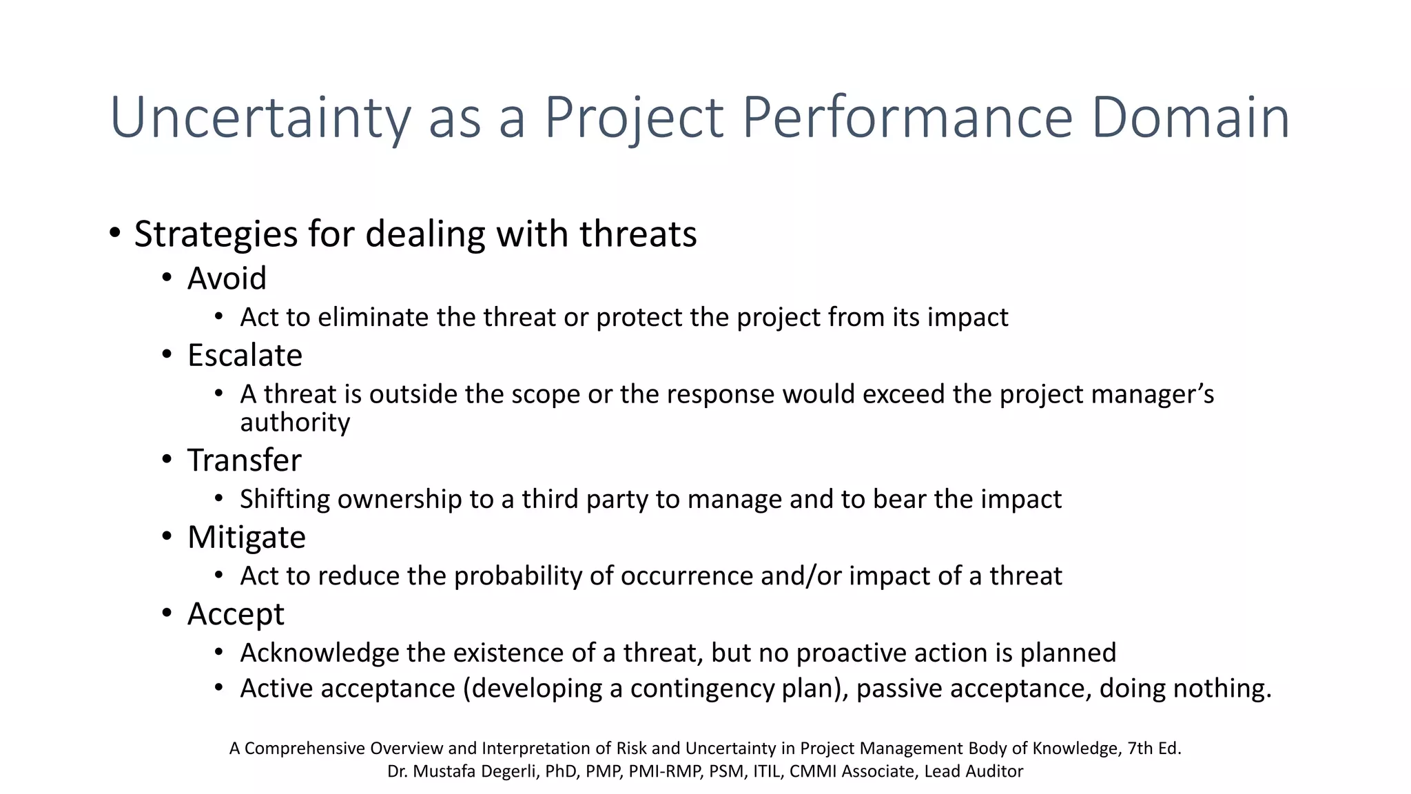 A Comprehensive Overview and Interpretation of Risk and Uncertainty in ...