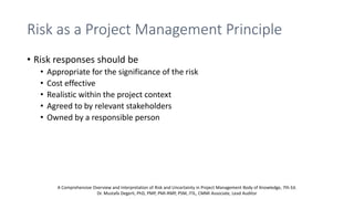 A Comprehensive Overview and Interpretation of Risk and Uncertainty in ...