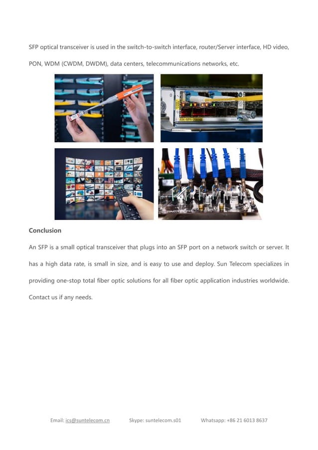 A Comprehensive Understanding of SFP Optical Transceiver | PDF
