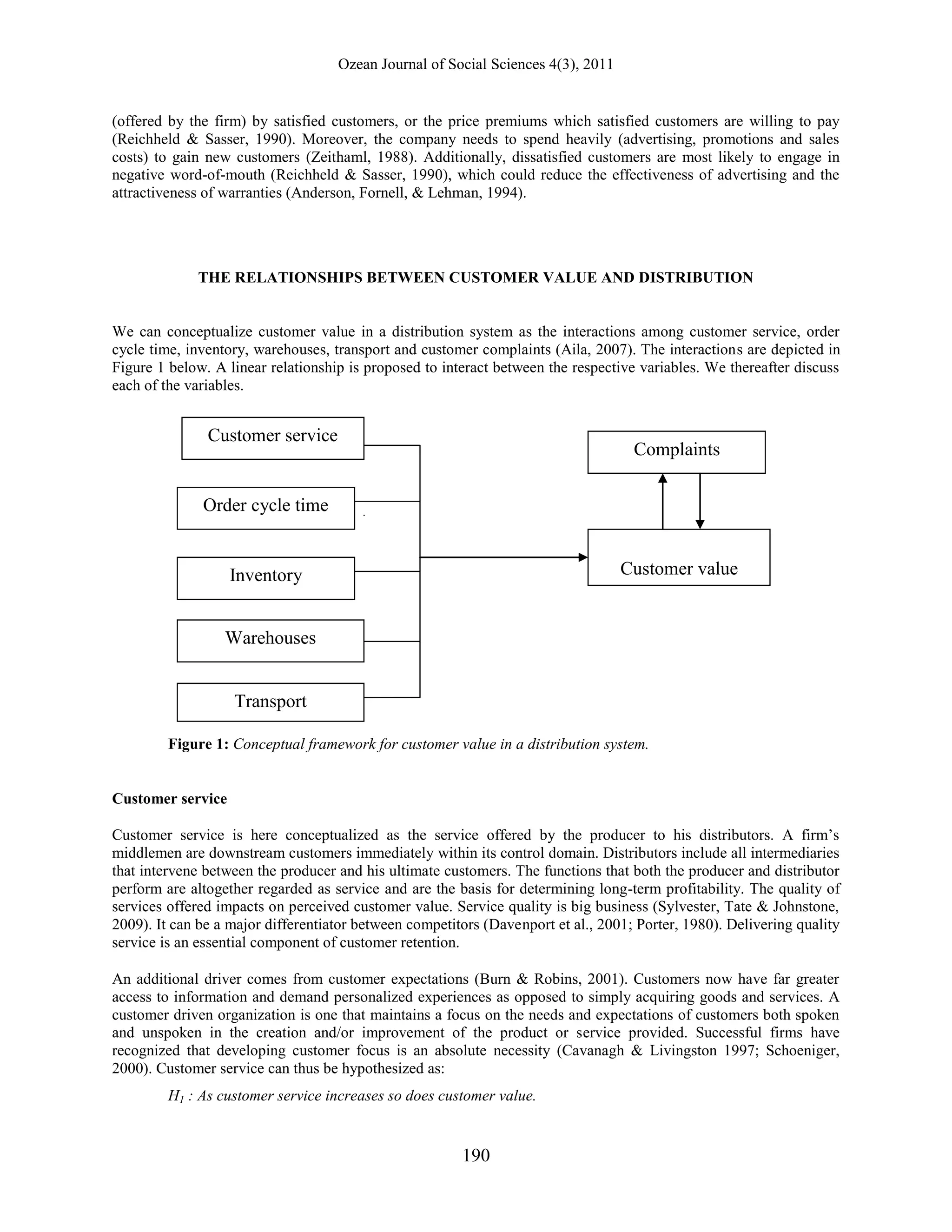 A conceptual framework for customer value within a distribution system ...