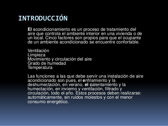 Acondicionamiento del aire