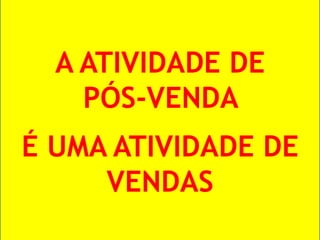 Isso significa que o Vendedor deve...Se envolver e acompanhar o processo pessoalmenteSer o principal interlocutor do cliente na organizaçãoAcompanhar o processo internamente para que tudo saia conforme prometidoSe comprometer com o sucesso do cliente