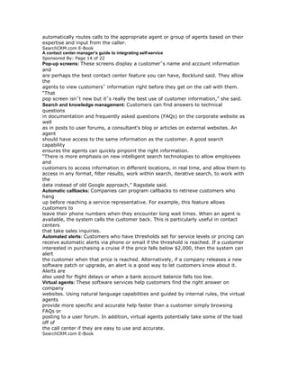 A contact center manager