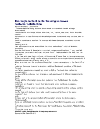 A contact center manager