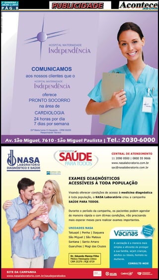 P ág . 8
2ª quinzeNA de
JUlHO de 2014
PUBLICIDADEPUBLICIDADE
 
