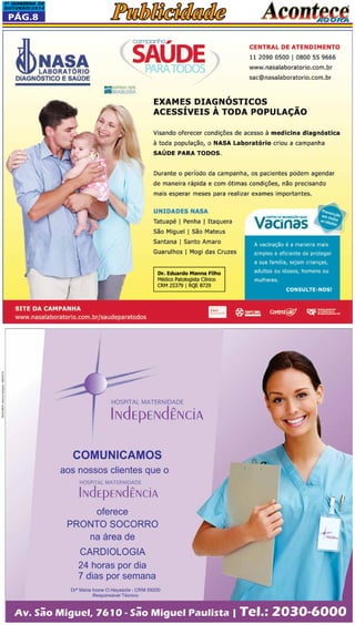 1a QUINZEna DE 
OUTUBRO/2014 Publicidade 
Pág.8 
