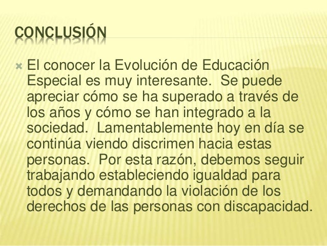 Acontecimientos históricos de la educación especial