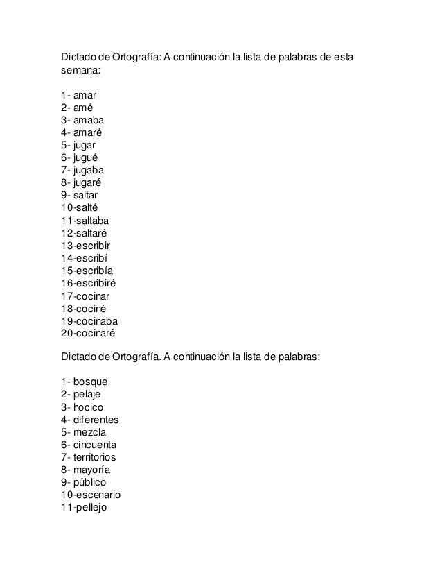 Para dictado - Ortografia Nivel primaria. Para dictado - Ortografia Nivel primaria.