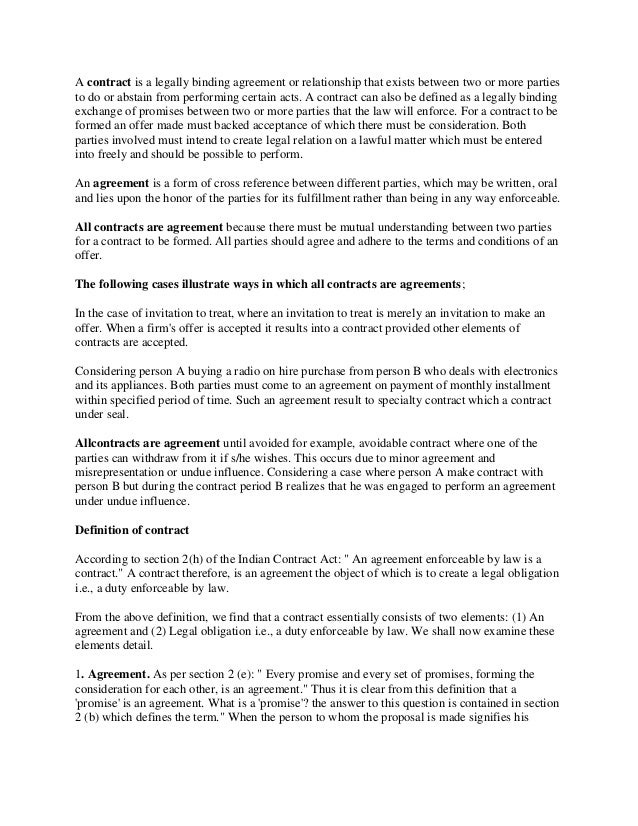 A Contract Is A Legally Binding Agreement Or Relationship That Exists A Contract Is A Legally Binding Agreement Or Relationship That Exists