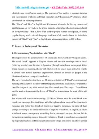 A Contrastive Analysis Of Linguistic Features Of The Adjective Black ...