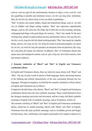 A Contrastive Analysis Of Linguistic Features Of The Adjective Black ...