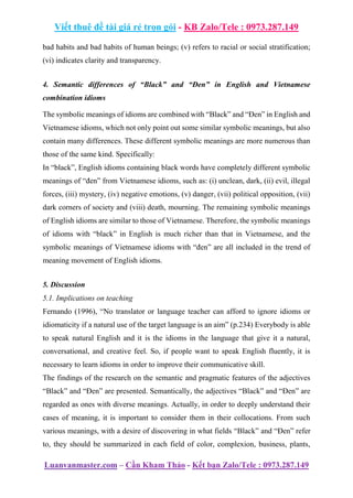 A Contrastive Analysis Of Linguistic Features Of The Adjective Black ...