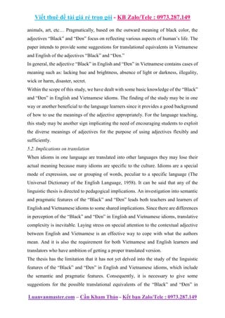 A Contrastive Analysis Of Linguistic Features Of The Adjective Black ...