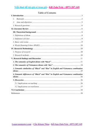 A Contrastive Analysis Of Linguistic Features Of The Adjective Black ...