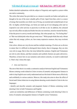 A Contrastive Analysis Of Linguistic Features Of The Adjective Black ...