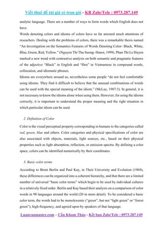 A Contrastive Analysis Of Linguistic Features Of The Adjective Black ...