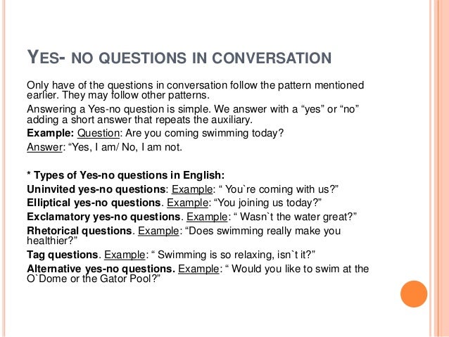 A contrastive analysis of yes no questions in english